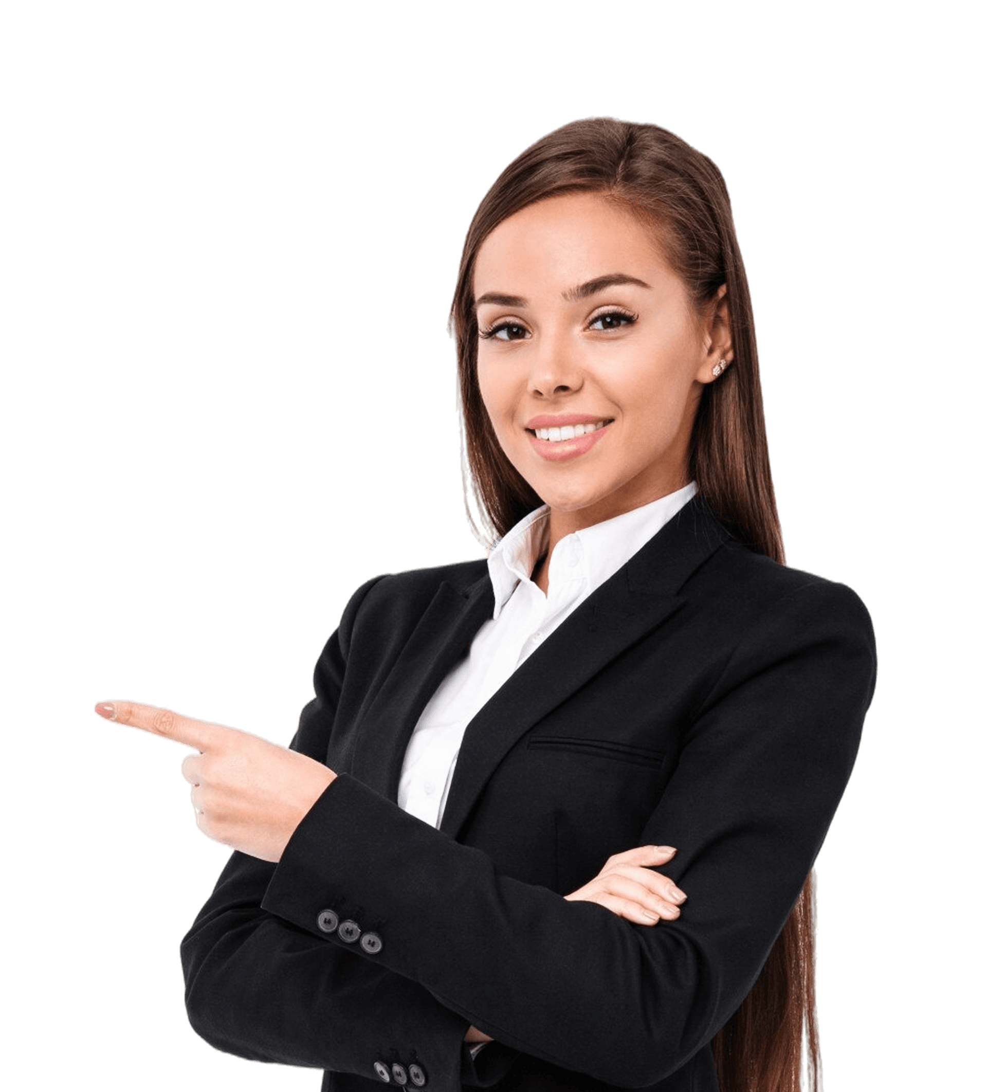 Professional woman pointing